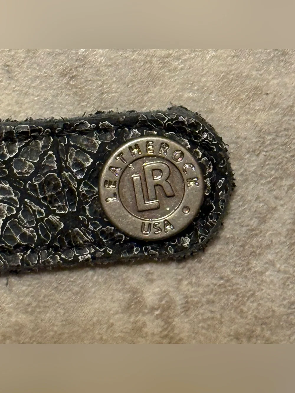 NWT Leather Rock Rhinestone Snap Bracelet